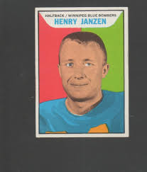1965 Topps Canadian Football Card #121 Henry Janzen-Winnepeg Blue Bombers  NMt