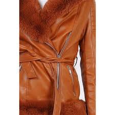 34% off quick view r$308,08 mens inverno quente com capuz zipper faux fur coat jacket (0) 28. Women S Faux Leather Winter Coat With Fake Fur Camel 119 95