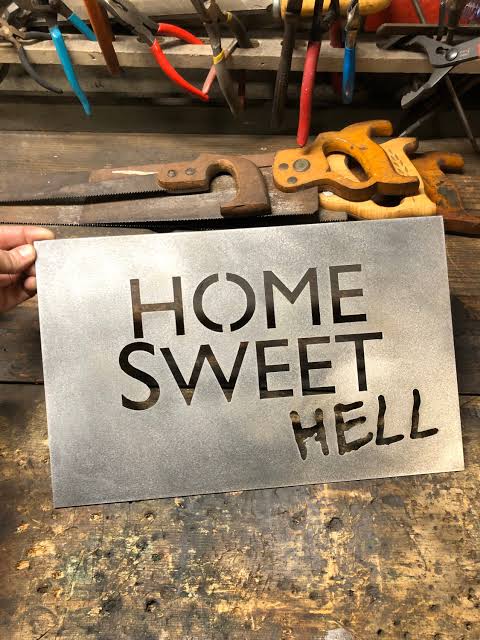 HOME SWEET HELL Metal Sign - Etsy