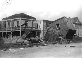 1900 Storm Photograph Of Wrecked Houses Along Street Hurricane History Galveston Galveston Texas