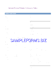 normal pediatric laboratory values pdf free 6 pages