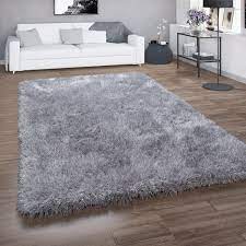 Vermittelt kuschelige wohlfühlatmosphäre durch extrem weichen, flachen flor (polhöhe: Hochflor Teppich Shaggy Fur Wohnzimmer Mit Glitzer Garn Einfarbig In Grau Kaufen Bei Diva Teppich Center