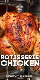 This Easy Rotisserie Chicken Recipe Is Made With A Homemade Seasoning Ble Rotisserie Chicken Recipe Rotisserie Chicken Seasoning Best Rotisserie Chicken Recipe
