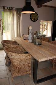 table bois et metal pour salle a manger style campagne chic atelier ou industriel possibilite table salle a manger salle a manger bois deco salle a manger