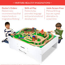 You can customize their difficulty based on your child's ability and age level. Buy Melissa Doug Deluxe Wooden Multi Activity Play Table For Trains Puzzles Games More Online In Taiwan B000imq40u