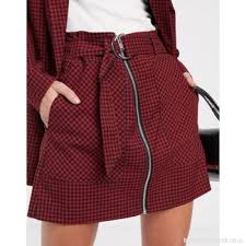 Size Chart Stradivarius Check Skirt In Red Suppliers Store
