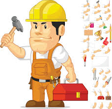 Construction worker vector clipart and illustrations (176,732). Strong Builder Construction Worker Cartoon Mascot Vector Drawing 2299545 Vector Art At Vecteezy