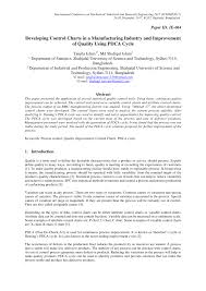 Pdf Developing Control Charts In A Manufacturing Industry