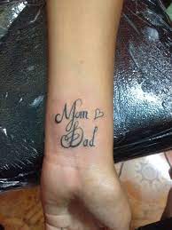 Mom and dad memorial tattoo. Mom Dad Font Tattoo Tattooenlightens Dad Tattoos Mum And Dad Tattoos Mom Tattoos