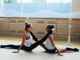 The pressure was on for european champion arina averina to perform at the rhythmic gymnastics world championships in bulgaria. Arina And Dina Averina Rg Training Rhythmic Gymnastics Training Gymnastics Poses Gymnastics Training