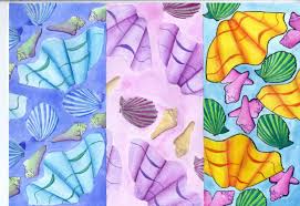 Seashells Designstudy For An International Igcse Art Project Patterns Watercolours Helena French International School Art S Art Projects Art Art Design