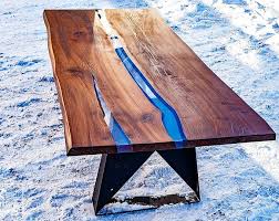 Large Dining Table River Table Live Edge Resin Table Wood Loft Table Dining Wood Table Table Wood Epox Resin Table Wood Resin Table Epoxy Resin Table