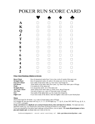 Tally sheet rules for rally poker run using multiple stops 1. Fillable Online Poker Run Score Card Fax Email Print Pdffiller