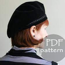 Women Classic Hat Beret Pdf Sewing Pattern S M L Sizes French Art Style Tam Beret Digital Printable Patter Hat Patterns To Sew Classic Hats Berets Pattern