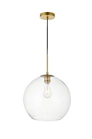Baxter 1 Light Brass Pendant With Clear Glass Elegant Lighting Ld2216br In 2020 Brass Pendant Lights Kitchen Clear Globe Pendant Light Glass Pendant Light