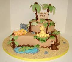 Safari Cake Animal Baby Shower Cake Jungle Baby Shower Cake Baby Shower Cakes For Boys