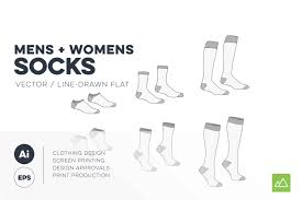In this post we will show you a 25+ best socks mockup psd template that will help your branding project. Mens Womens Sock Template Vector Pack Threadosaurus Com