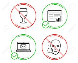 Do Or Stop Web Report E Mail And Beer Glass Icons Simple Set