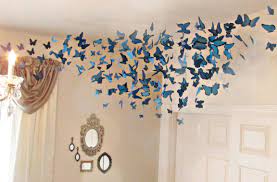 Butterfly Ceiling Installation Diy Alice In Wonderland Room Alice In Wonderland Bedroom Butterfly Room