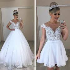 At david's, you can find a large selection of short wedding dresses and separates for modern brides. Wedding Dresses Short Long Short Wedding Dresses Detachable Skirt Elegant Lace Wedding Dress Detachable Skirt Ball Gown Wedding Dress Detachable Wedding Dress