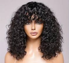 180% Density Glueless Water Wave Human Hair Wig with Bangs