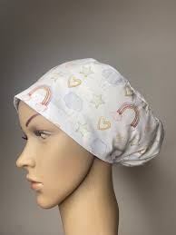 Buy Love in the Sky: White Cotton Surgical Scrub Hat With Rainbow, Clouds,  Stars, and Hearts Online in India