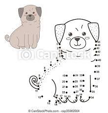 Drawasaurus is a drawing & guessing game for your phone, tablet or pc. Connect The Dots To Draw The Cute Dog And Color It Educational Numbers And Coloring Game For Children Vector Illustration Canstock