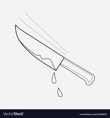 Vector line icon of pocket knife with blood. Drawing Knife With Blood Max Installer