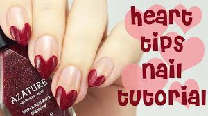 Heart Nail Tips Tutorial Valentine S Day Nail Art Youtube So enjoy whatever you up to with this beautiful almond nail design.