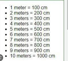 1 metre is equal to how many centimetre? - Quora