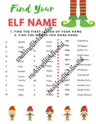 Free Christmas Elf Printables Making Life Blissful Christmas Games For Kids Elf Names Kids Party Games