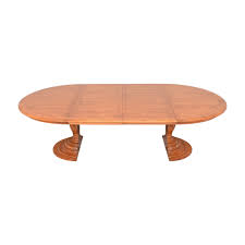 Stones laid in a pattern. Extendable Pedestal Dining Table Round
