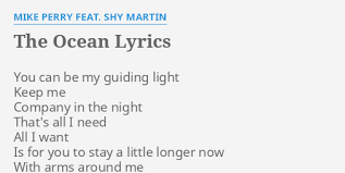 Скачай mike perry feat shy martin the ocean и mike perry the ocean feat shy martin. The Ocean Lyrics By Mike Perry Feat Shy Martin You Can Be My
