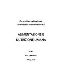 Scienze agrarie, alimentari ed ambientali; Alimentazione E Nutrizione Umana Docsity
