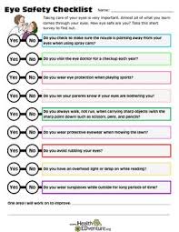 Eye Safety Checklist By Health Edventure Teachers Pay Teachers Eye Safety Safety Checklist Health And Safety