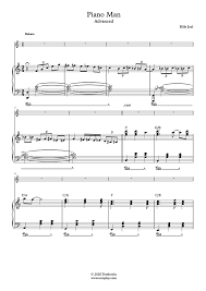 R ˇ ˇ r ˇ ˇ Piano Sheet Music Piano Man Advanced Level With Orchestra Billy Joel