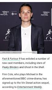 Vin diesel, michelle rodriguez, jordana brewster, tyrese gibson, ludacris, nathalie emmanuel, charlize theron, john cena, finn cole, sung kang, anna sawai, helen mirren, kurt. Peaky Blinders On Twitter So Finn Cole Will Be On Fast And Furious 9 Peakyblinders