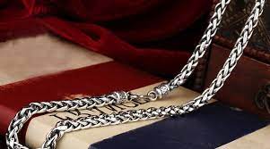 Chunky Antique Braided Rope Chain Necklace In 925 Sterling Silver Jewelry Gift For Men Silver Bracelet Designs Mens Silver Necklace Silver Heart Necklace