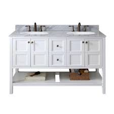 It provides a perfect addition to accommodate more than one people at the same time. Virtu Usa Winterfell 60 In W Bath Vanity In White With Marble Vanity Top In White With Round Basin Ed 30060 Wmro Wh Nm The Home Depot Marble Vanity Tops Double Sink Bathroom Vanity Double