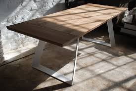 A Solid Wood And Steel Dining Table Extendable Free Shipping To Germany France In 2020 Steel Dining Table Dining Table Solid Oak Dining Table