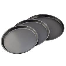Bakeware Set Yamix 3pcs Set Carbon Steel Nonstick Kitchenware Baking Pan Round Pizza Pan Pizza Tray Black Review Bakeware Set Nonstick Baking Pans Bakeware