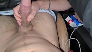 Hot gay blowjob in the car