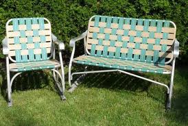Did Somebody Say Patio Party Vintage Aluminum Green Brown Webbed Glider Loveseat Etsy Com Shop Fuzzystars Vintage Patio Patio Party Patio Swing Chair