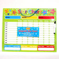 details about magnetic reward star chart 3 colours for 3 children dry wipe pen wipe clean new