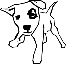 Cute Dog Clip Art Black In 2020 Line Art Drawings Easy Drawings Black And White Drawing