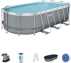 Amazon Com Bestway Power Steel 18 X 9 X 4 Foot Above Ground Swimming Pool Set With Pump Swimming Pools Rectangular Swimming Pools Above Ground Swimming Pools