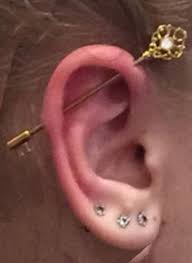 Opal Key Industrial Barbell Piercing Earring Cool Ear Piercings Ear Piercings Geode Earrings