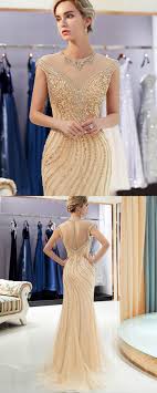 Elegant High Neck Gold Beading Mermaid Evening Dress Qd010 Dresses Mermaid Evening Dresses Shrug For Dresses