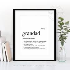 Grandad Grandfather Grandpa Dictionary Printable Art Etsy Sign Quotes Printable Wall Art Quotes Etsy Printable Art