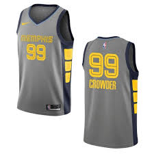 Men S Memphis Grizzlies 99 Jae Crowder City Swingman Jersey Gray Nba Jersey The Necystore Store